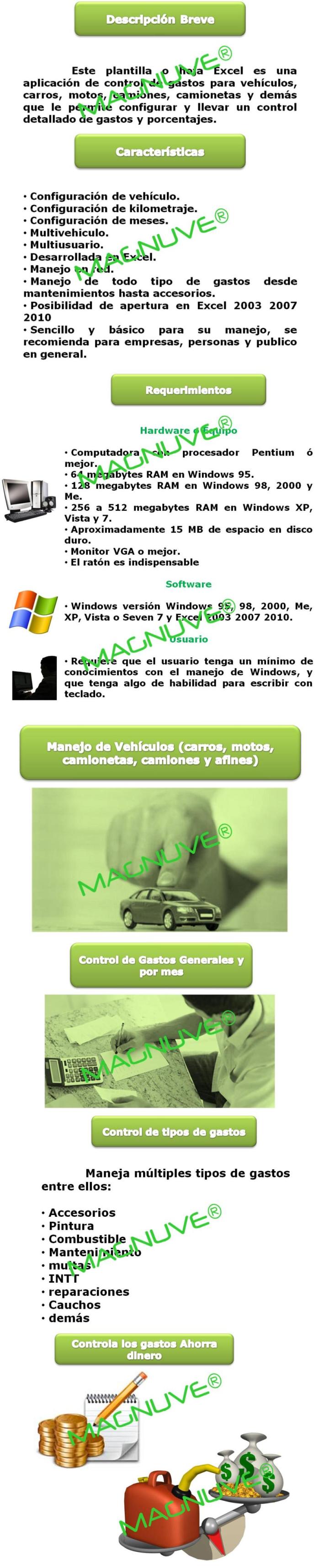 plantilla hoja excel control gastos vehículos carros motos