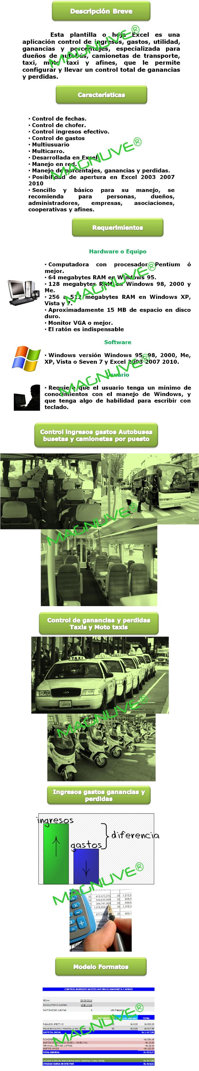 plantilla hoja excel control ingresos gastos autobus taxis