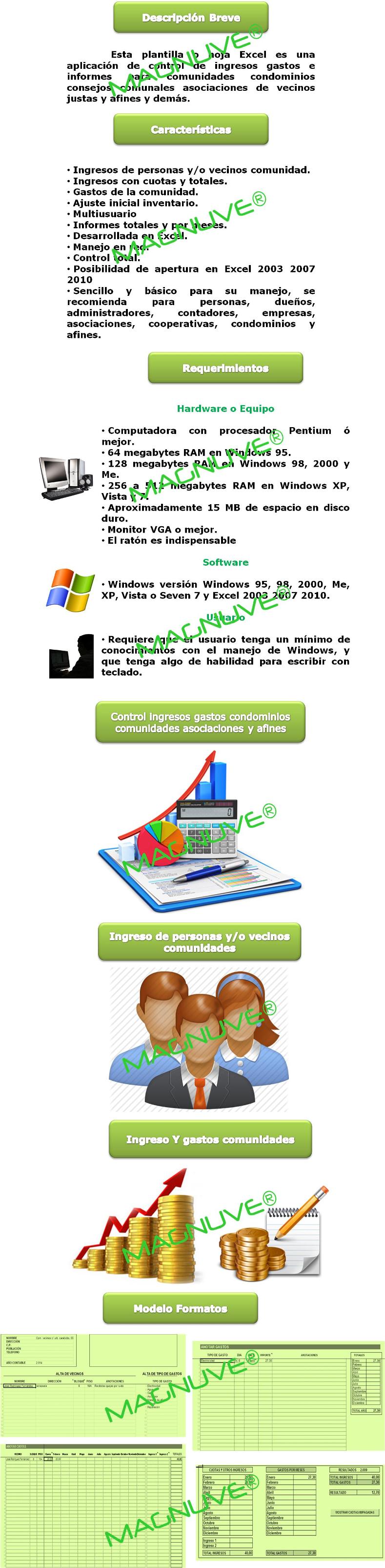 programa sistema control ingresos gastos informe condominios